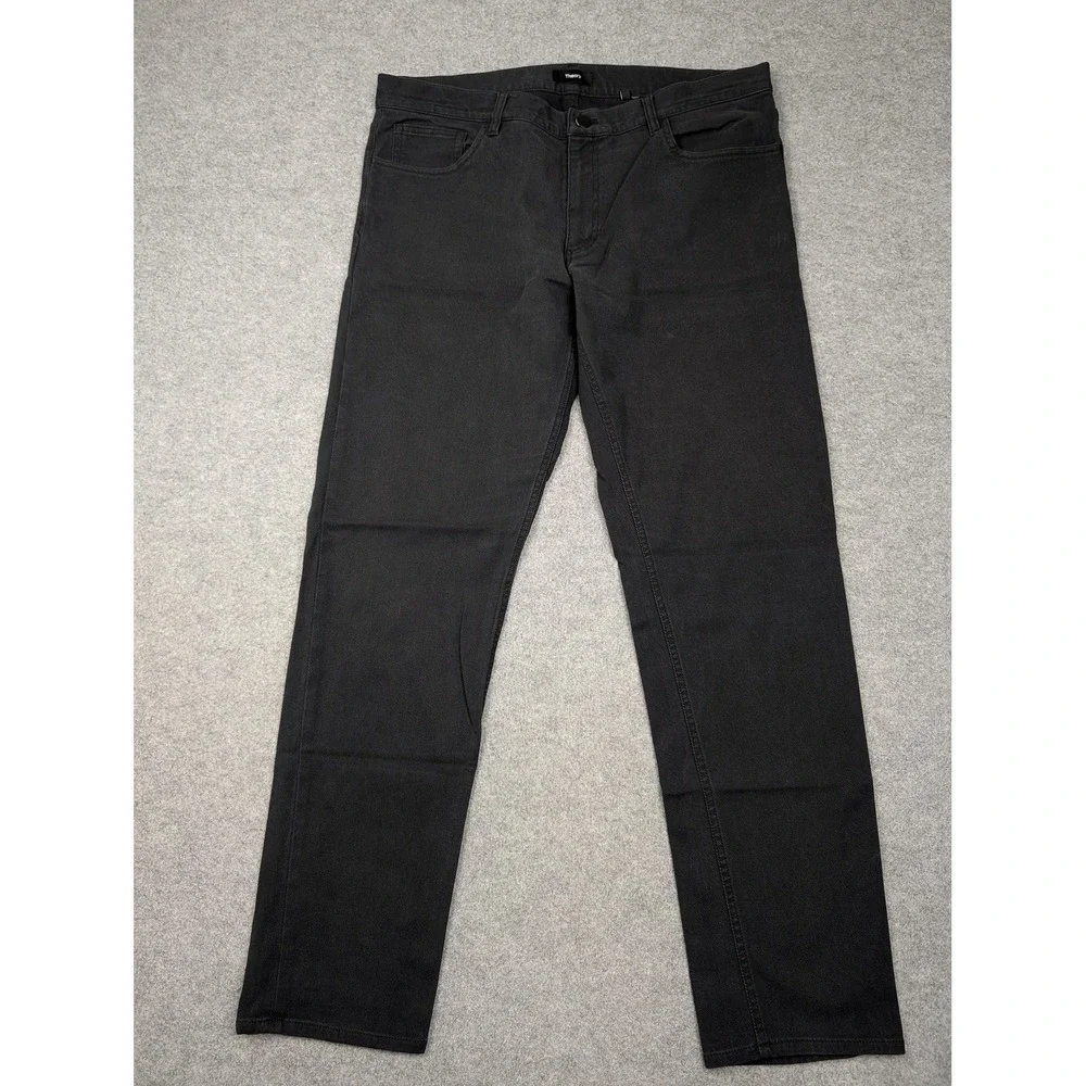 Theory Jeans Mens 36x31 Black Dark Wash Slim Straight 5 Pocket Denim Pants
